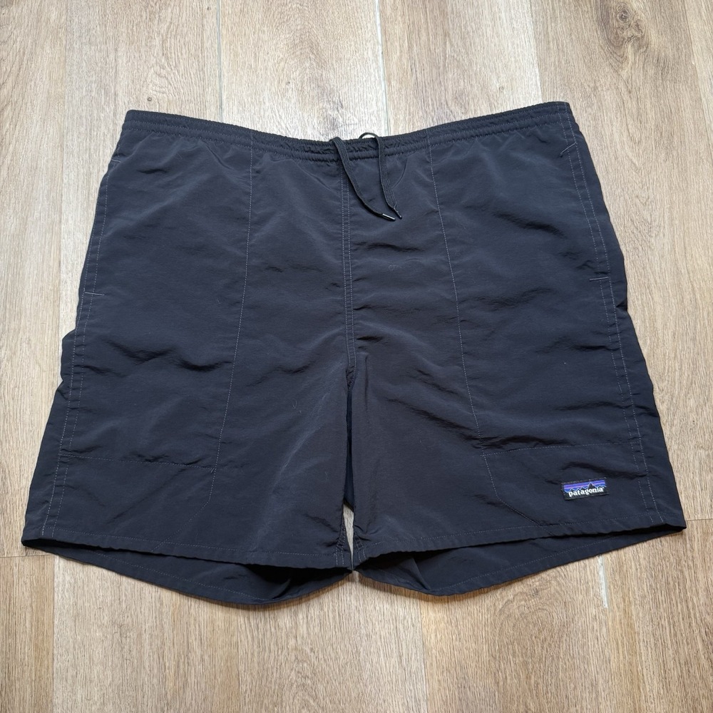 Patagonia Shorts Mens Large Black Baggies™ 7" Lined Nylon~ Swim ~Hike~Hybrid!